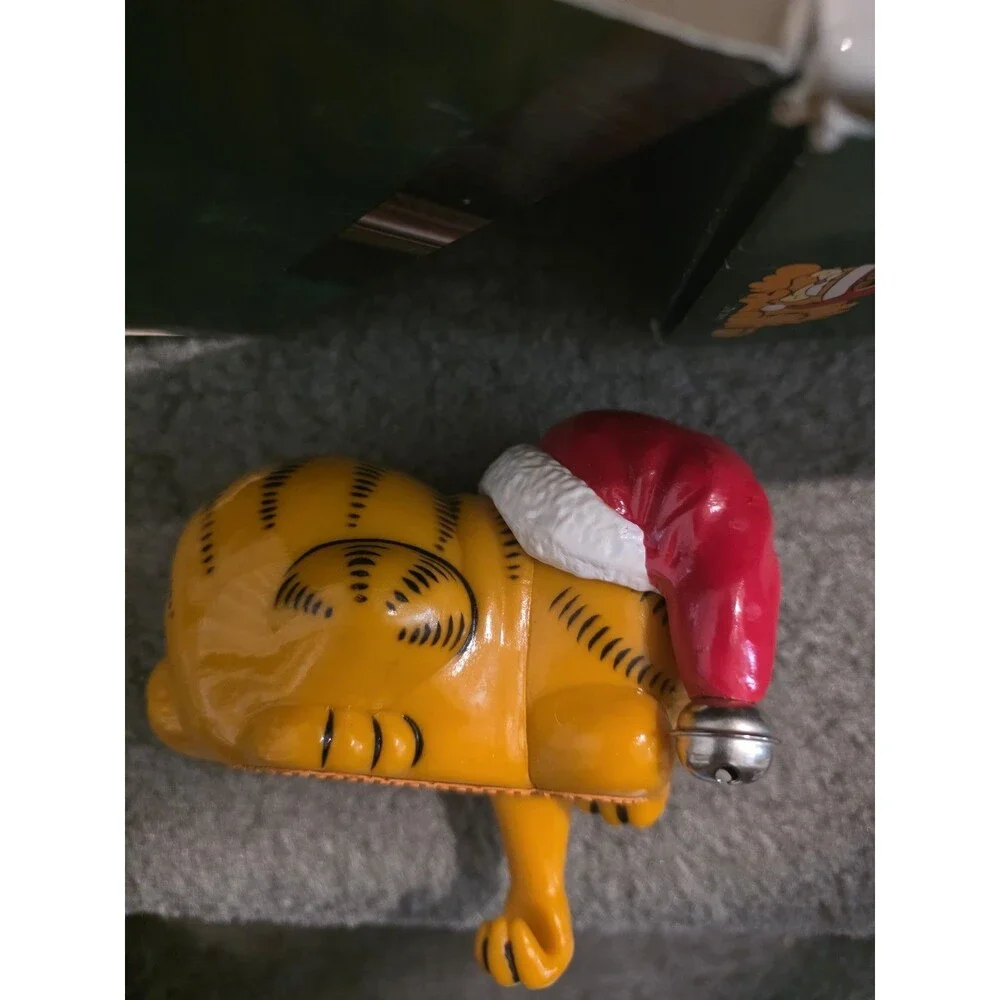 Vintage 1978 Santa Garfield Stocking Hanger Enesco Original Box Retro Christmas